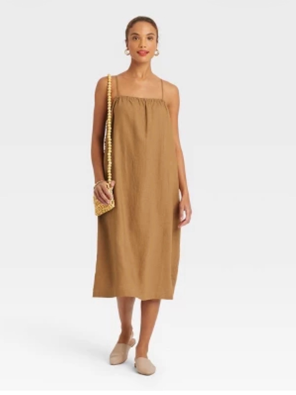 NWT A New Day / Brown Linen Midi Dress